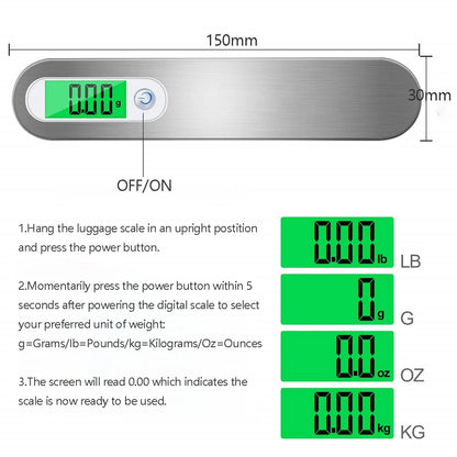 Portable Digital Ergonomic Hanging LCD Luggage Scale