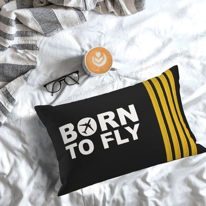 "Born To Fly" Captain Stripes Aviation-Inspired Decorative Pillowcase