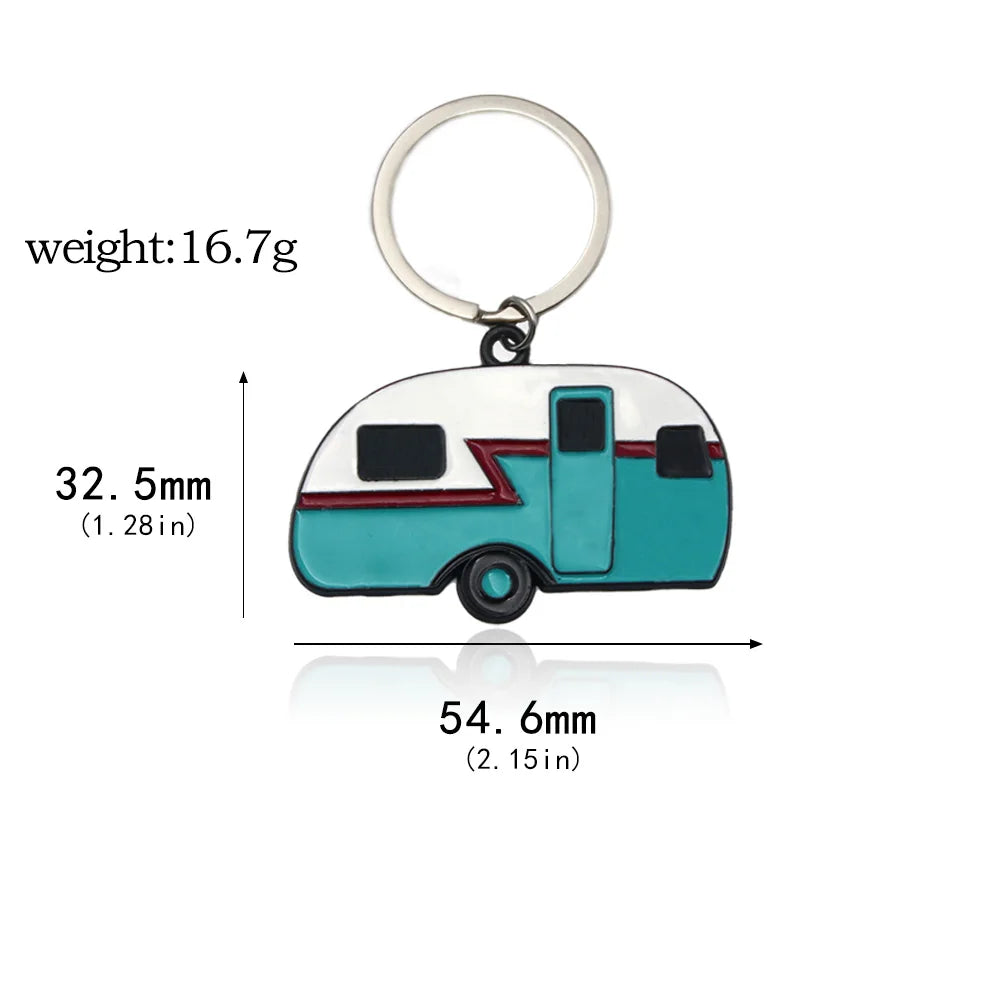 Retro Road Trip Nostalgic Camper Pendant Key Chain