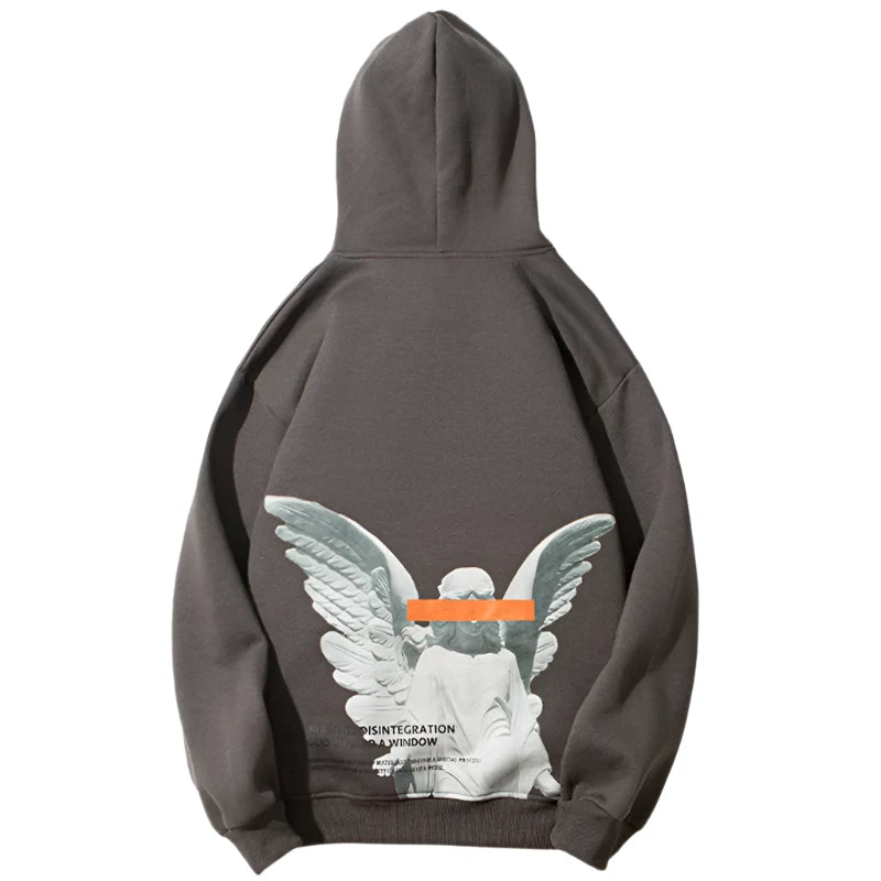 Tiny Spark Blind Angel Hip Hop Streetwear Printed Fleece Hoodie