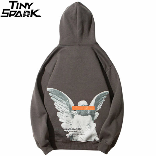 Tiny Spark Blind Angel Hip Hop Streetwear Printed Fleece Hoodie