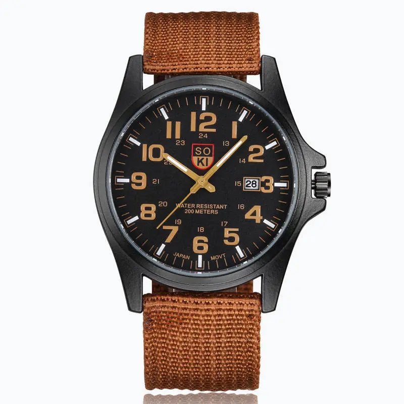 SOKI Simple Everyday Quartz Watch w/ Nylon Strap
