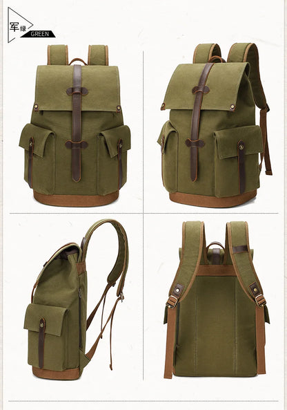 Retro Aesthetic Timeless Style Minimalist Outdoor Canvas Backpack