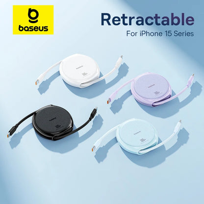 Baseus Retractable USB-C Cable 100W Fast Charger for MacBook iPad iPhone 15