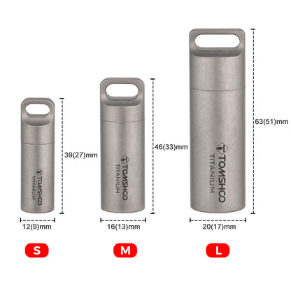 Tomshoo Mini Titanium Waterproof Storage Perfume Case Eco-Friendly Pendant Pill Box