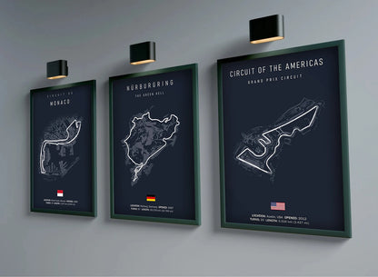 Formula 1 World Circuits Maps Canvas Painting Wall Art Motorsport Home Decor