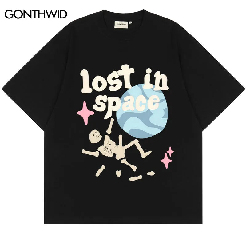 "Lost in Space" Harajuku Punk Streetwear Casual T-Shirt