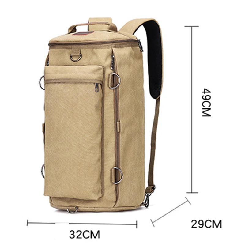 Large Capacity Urban Explorer Cylindrical Easy-Carry Casual Style Travel Backpack