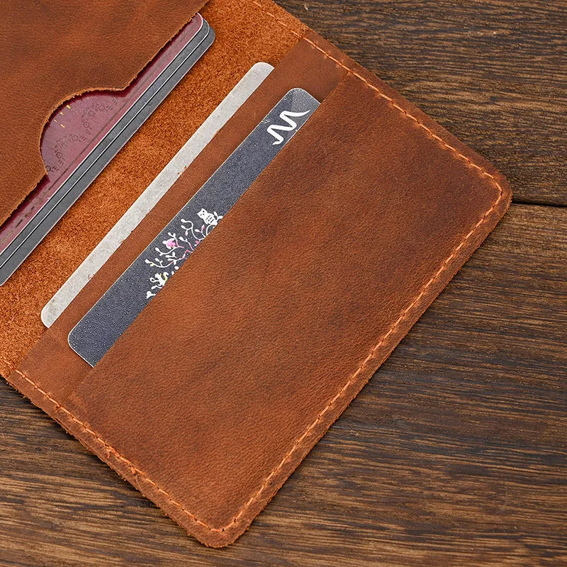 Genuine Leather RFID-Blocking Anti-Theft Travel Essential Card Holder