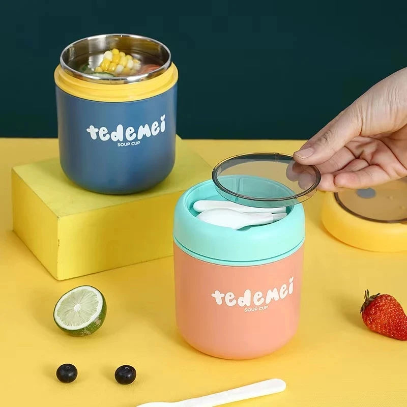 TEDEMEI Stainless Steel Vacuum Soup Cup Lunch Box Insulated Thermal Jar