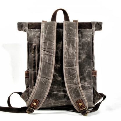 European-Style Adventure Waxed Canvas & Leather Organized Comfort Classic Backpack