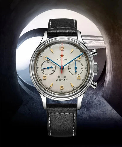 1963-Style Classic Chinese Pilot Retro Design Quartz Chronograph Aviator Watch