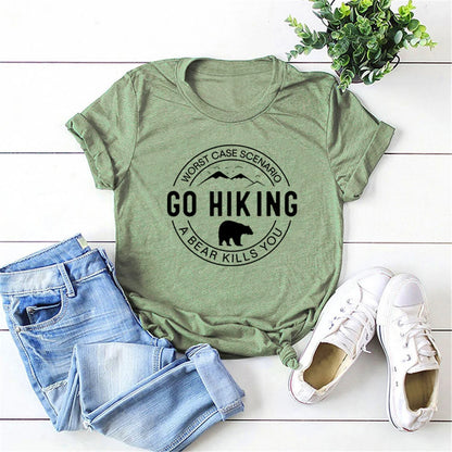 Funny "Go Hiking" Summer Mountain Adventure T-Shirt