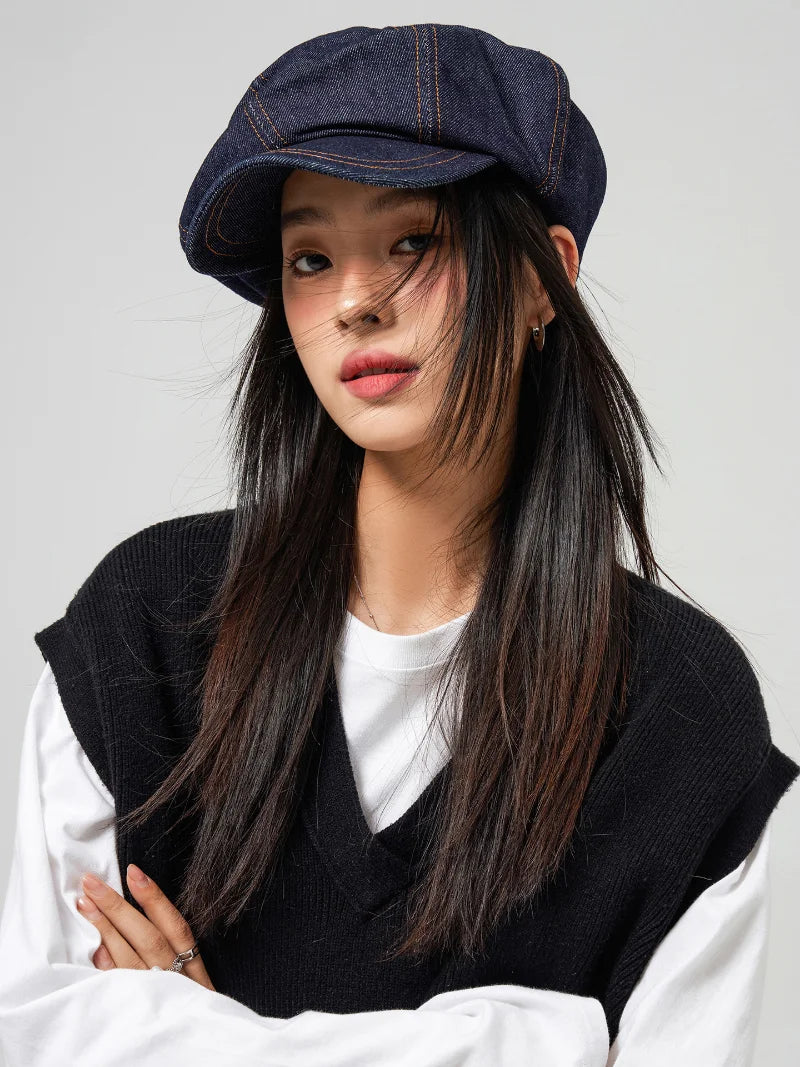 Parisian Escape Street Cool Chic Women's Denim Beret