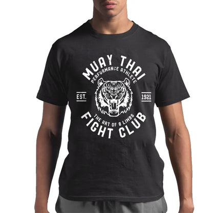 "Muay Thai Fight Club" Tiger 100% Cotton Print T-Shirt