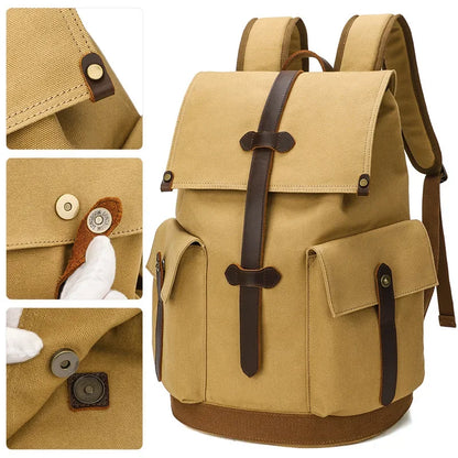 Retro Aesthetic Timeless Style Minimalist Outdoor Canvas Backpack