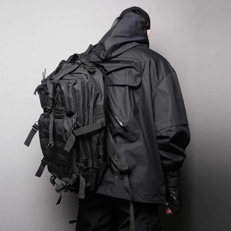 Dark Urban Night Guerilla-Style Black Tactical Backpack