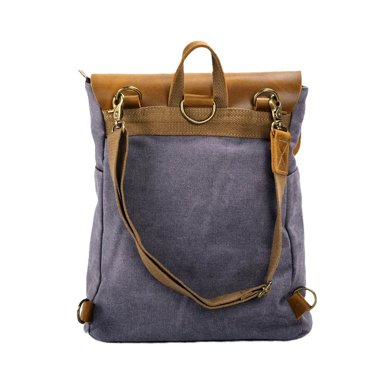 Two-Way Carry Versatile Canvas and Leather Literary Style Crossbody Backpack