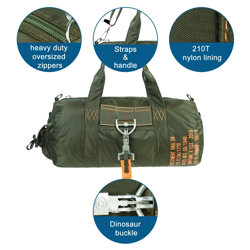 LQARMY 1000D Nylon Tactical Parachute Sport Crossbody Duffle Bag
