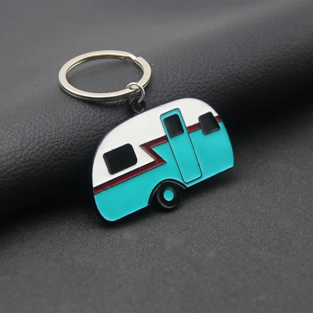 Retro Road Trip Nostalgic Camper Pendant Key Chain