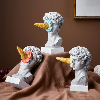 Ice Cream David Modern Michelangelo Figurine Home Office Bookshelf Fun Art