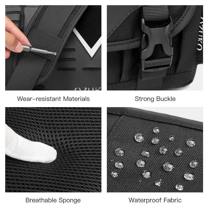 OZUKO Tactical Water Resistant Street-Style Crossbody Messenger Bag