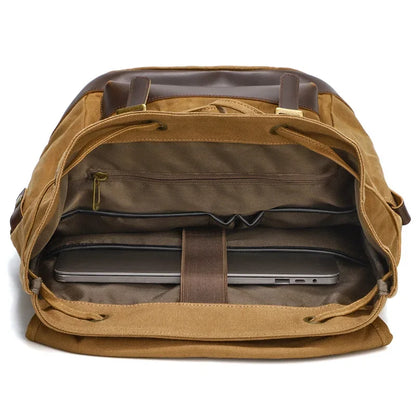 Retro Adventure Waxed Canvas Outdoor High Capacity Classic Multifunctional Backpack