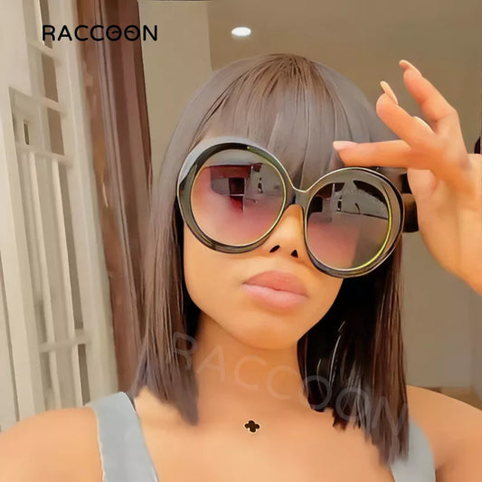 RACCOON's Big Round Oversized Vintage-Style Luxury Summer Sunglasses