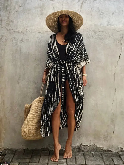 Bohemian Breathable One-Size Beach Kimono Cover Up for Women