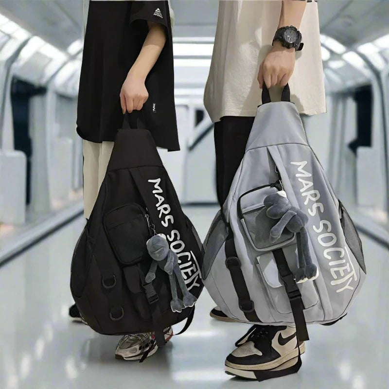 "Mars Society" Korean Street Trend Large Capacity Crossbody Casual Chest Bag