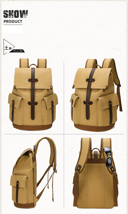 Retro Aesthetic Timeless Style Minimalist Outdoor Canvas Backpack