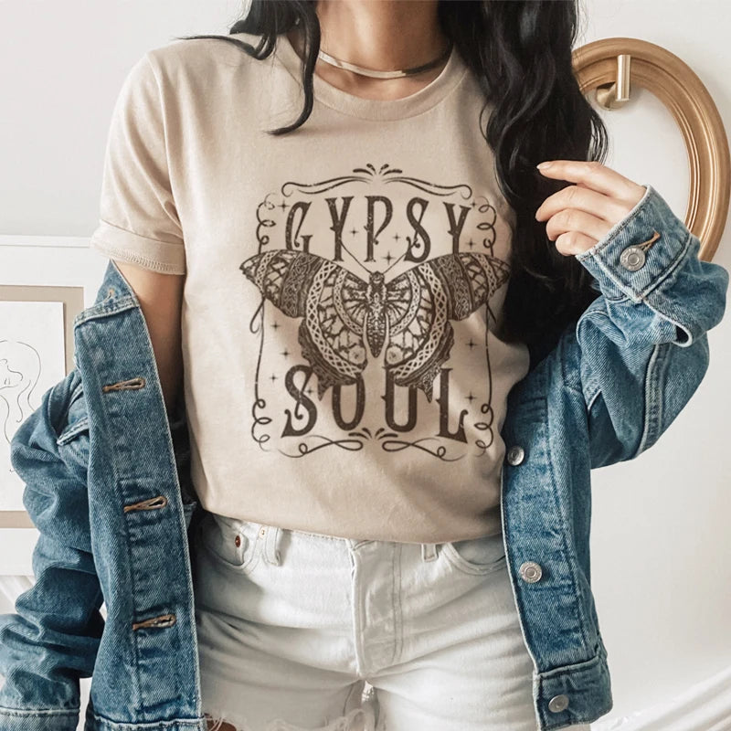 Gypsy Soul Butterfly Bohemian Hippie Women's Vintage T-Shirt