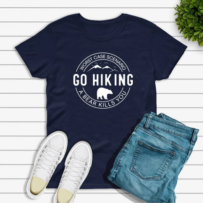 Funny "Go Hiking" Summer Mountain Adventure T-Shirt