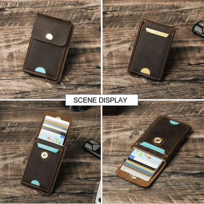 Hiram Vintage Genuine Leather RFID-Blocking Card Holder Luxury Slim Wallet