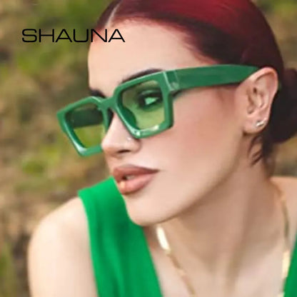 SHAUNA Modern Edge Square UV400 Sunglasses