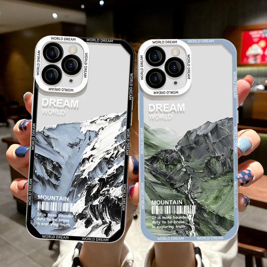 Dream World Mountain Landscape Oil Painting Clear Case For iPhone