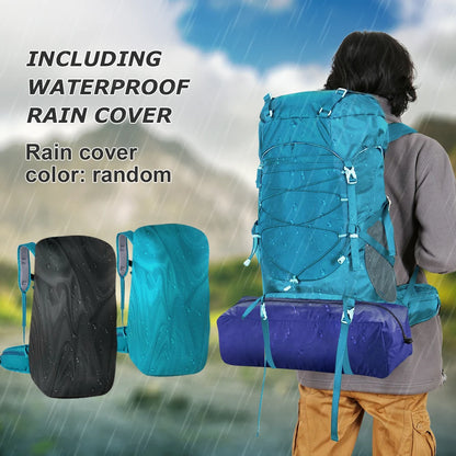WESTTUNE 50L Multifunctional Hiking Backpack with Rain Cover