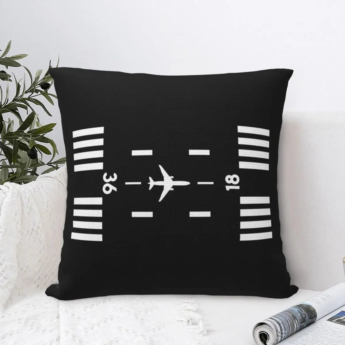 Decorative Aviation-Themed Air Travel Phonetic Alphabet Pilot Throw Pillow Case/Cover