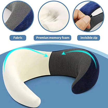 Ergonomic Memory Foam Wrap-Around Travel Neck Pillow