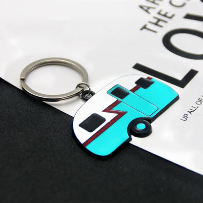 Retro Road Trip Nostalgic Camper Pendant Key Chain