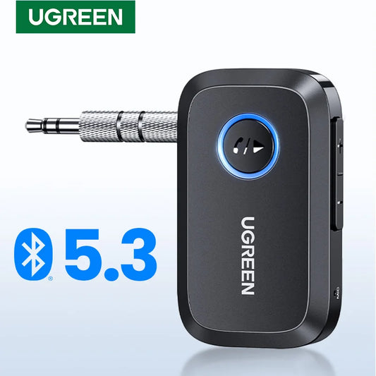 UGREEN Bluetooth 5.3 Car Receiver Adapter 3.5mm AUX Hands Free Adapter
