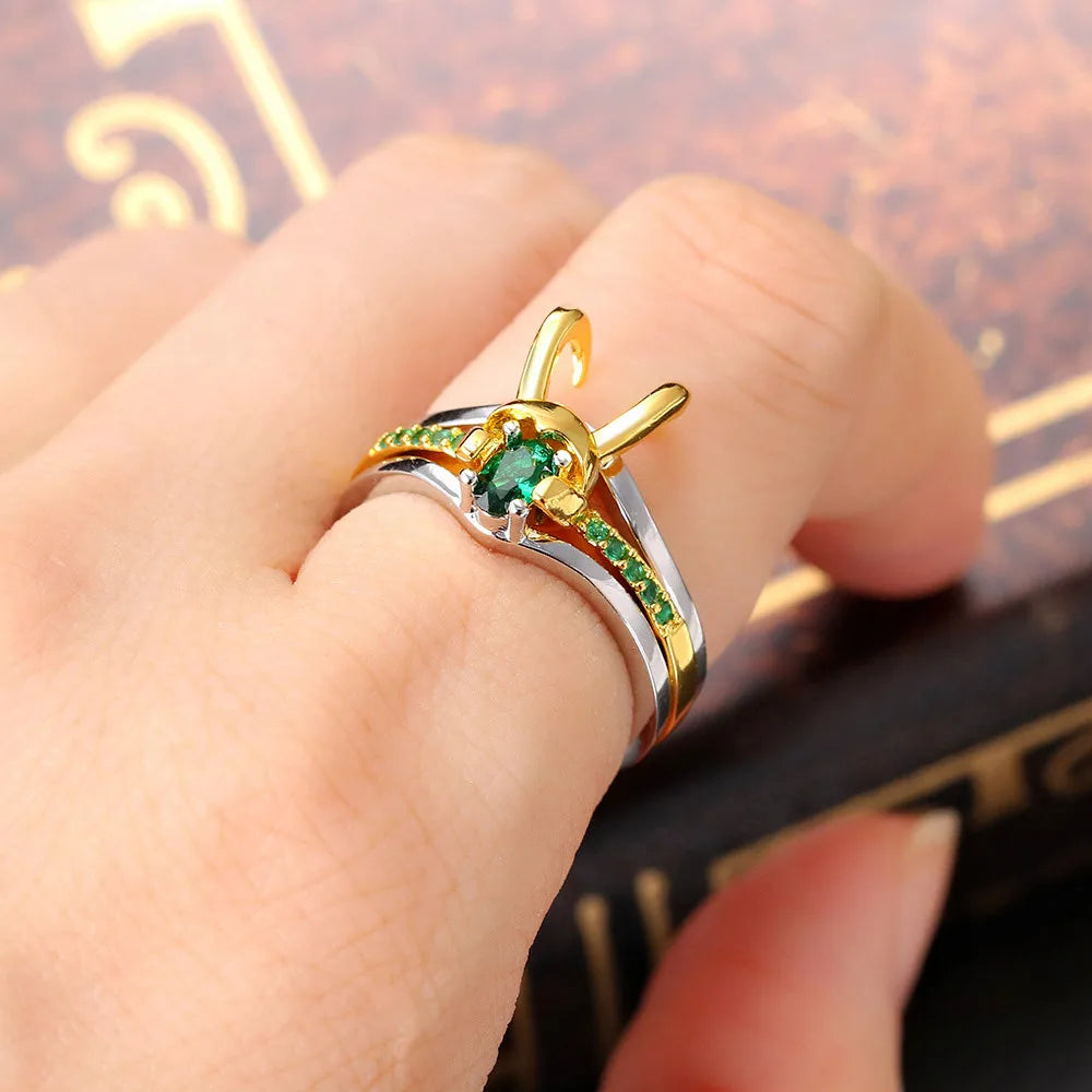 Loki, Norse God of Mischief, 3-Piece Stacking Ring Set
