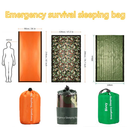 Thermal Emergency Sleeping Bag Waterproof Lightweight Bivy Sack Survival Blanket