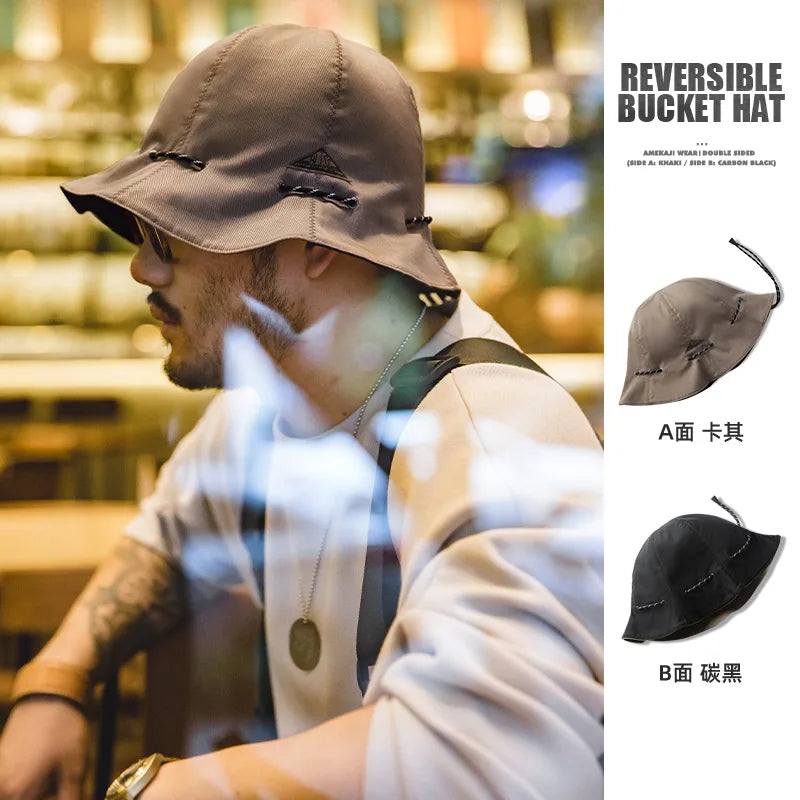 Dual-Use Adjustable Two-Sided Fishing Bucket Hat/Coin Purse