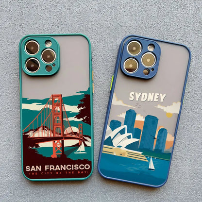 World Highlights Cartoon Scenery Phone Case for iPhones