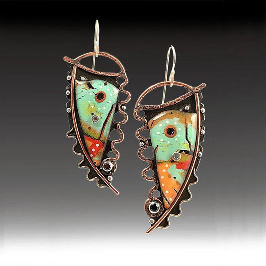 Tribal Spiral Dangle Colorful Fashion Jewelry Earrings for Women