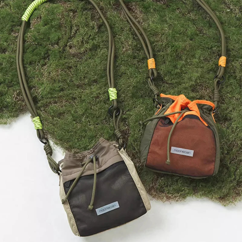 noonecan Small Pocket Nylon Messenger Crossbody Multifunctional Pouch Handbag