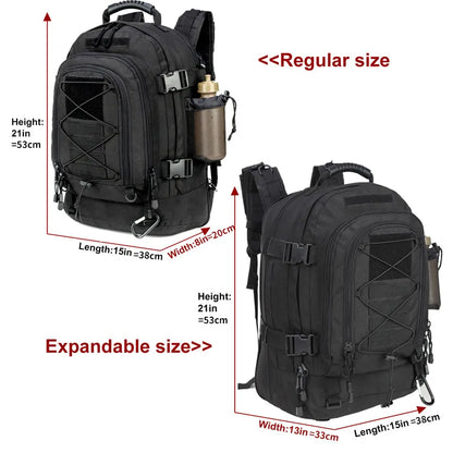 Extra Large Expandable 40-60L Water Resistant Tactical Backpack