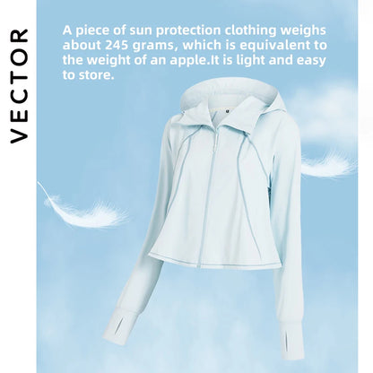VECTOR UPF 50+ UV Sun Protection Long Sleeve Zip-Up Breathable Hoodie