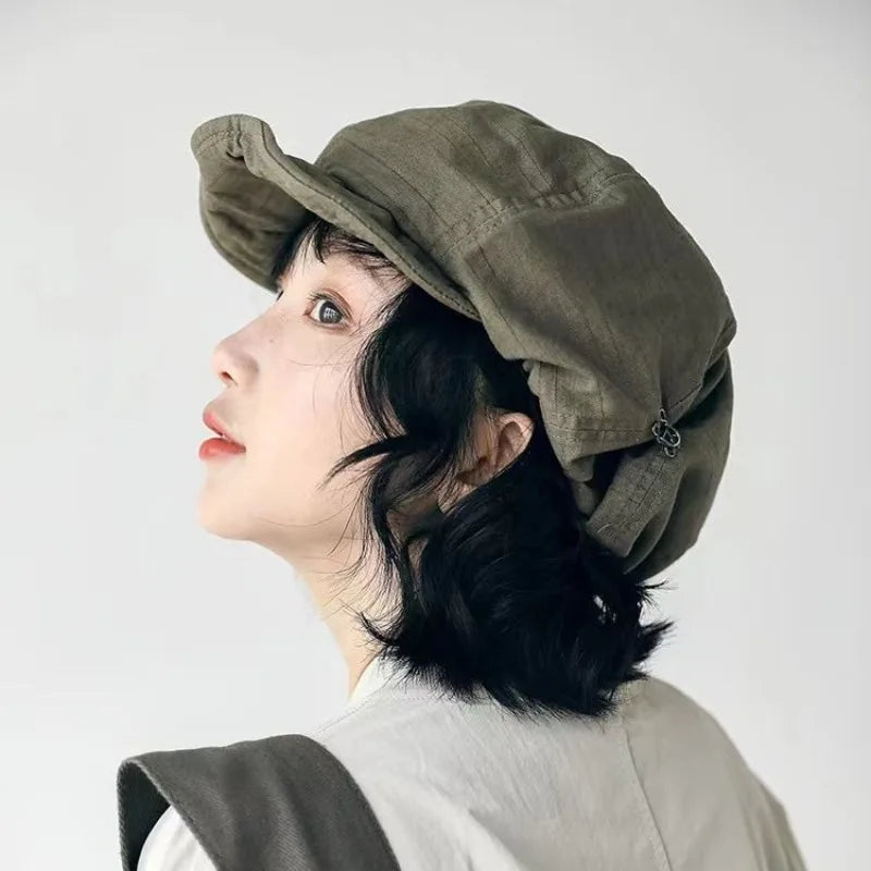 Tokyo Trend Harajuku-Style Oversized Newsboy Beret Cotton Caps for Women